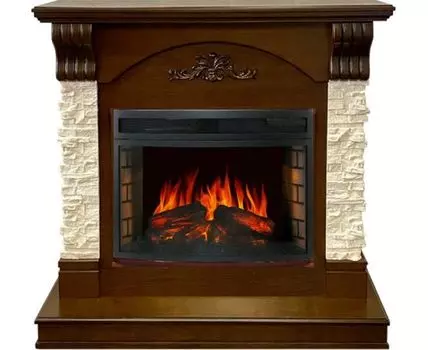 Каминокомплект Prague - Темный дуб/Сланец бежевый с очагом Dioramic 25 LED FX