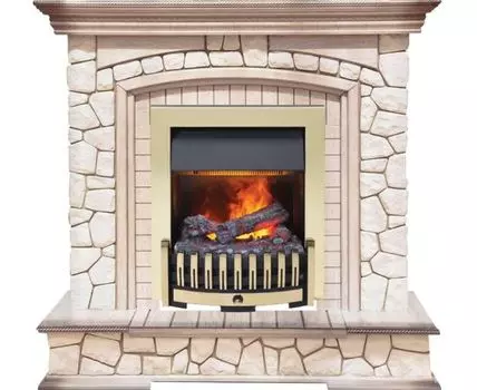 Каминокомплект Preston - Белый/Слоновая кость с патиной с очагом Danville Brass FB2