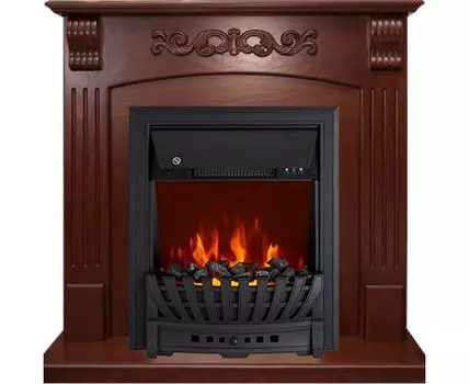 Каминокомплект Sorrento угловой - Орех с очагом Aspen Black