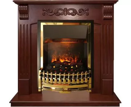 Каминокомплект Sorrento угловой - Орех с очагом Atherton