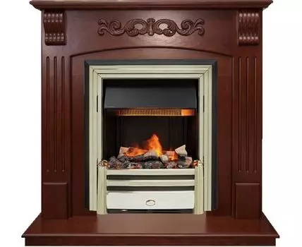 Каминокомплект Sorrento угловой - Орех с очагом Cavendish