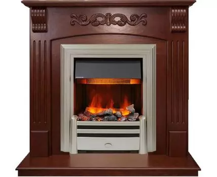 Каминокомплект Sorrento угловой - Орех с очагом Chesford