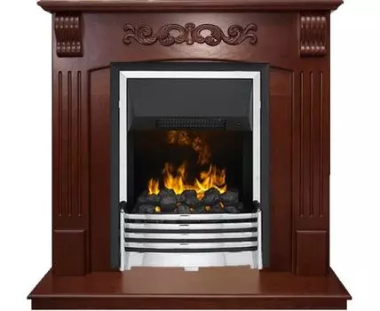Каминокомплект Sorrento угловой - Орех с очагом Flagstaff