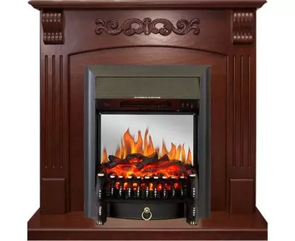 Каминокомплект Sorrento угловой - Орех с очагом Fobos FX M Black