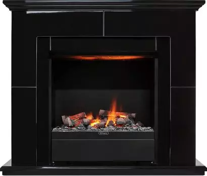 Каминокомплект Suite Black - Черный лак с очагом Albany