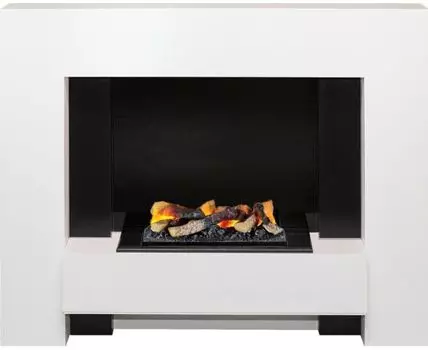 Каминокомплект Tokyo - Белый с очагом Cassette 400 LNH-INT (с дровами)