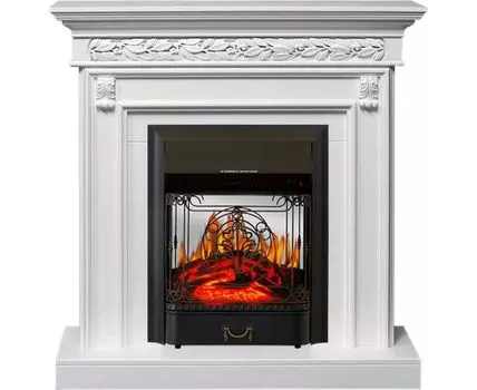 Каминокомплект Valletta - Белый (Ширина 1040 мм) с очагом Majestic FX M Black