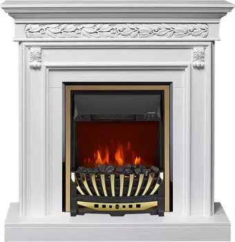 Каминокомплект Valletta - Белый (Ширина 1040 мм) с очагом Aspen Gold