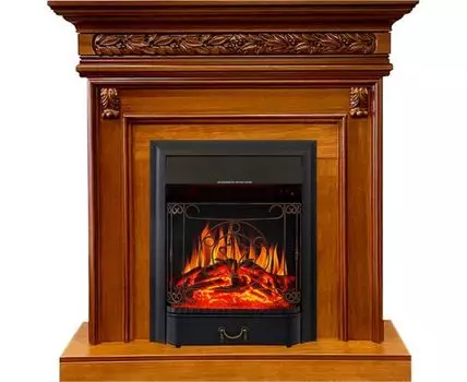 Каминокомплект Valletta - Орех с очагом Majestic FX Black