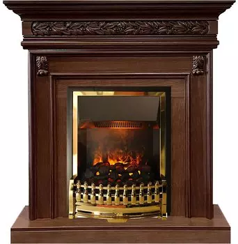 Каминокомплект Valletta - Темный дуб с очагом Atherton