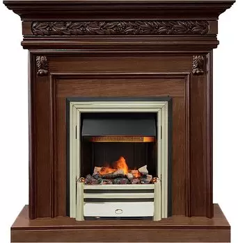 Каминокомплект Valletta - Темный дуб с очагом Cavendish