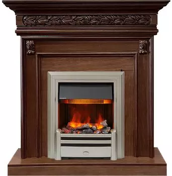 Каминокомплект Valletta - Темный дуб с очагом Chesford