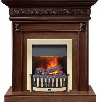 Каминокомплект Valletta - Темный дуб с очагом Danville Brass FB2