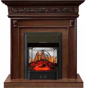Каминокомплект Valletta - Темный дуб с очагом Majestic FX M Black