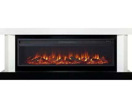 Каминокомплект Vancouver 60 - Белый с черным с очагом Vision 60 LOG LED