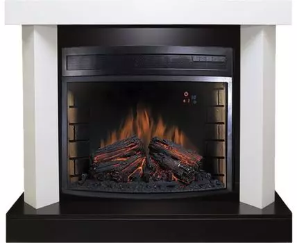Каминокомплект Vancouver - Фактурный белый с очагом Dioramic 28 LED FX