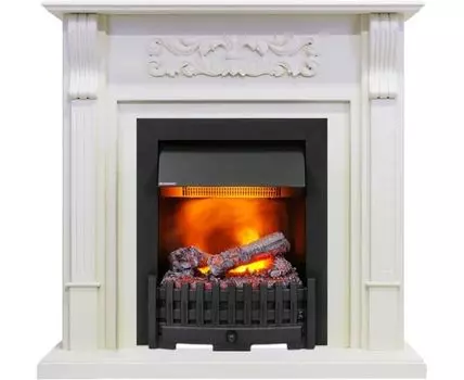 Каминокомплект Venice - Фактурный белый с очагом Danville Black FB2