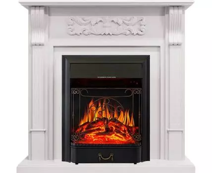 Каминокомплект Venice - Фактурный белый с очагом Majestic FX Black