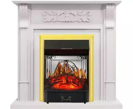 Каминокомплект Venice - Фактурный белый с очагом Majestic FX M Brass
