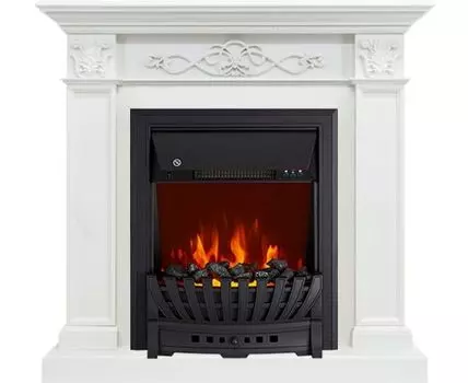 Каминокомплект Verona - Белый дуб с очагом Aspen Black