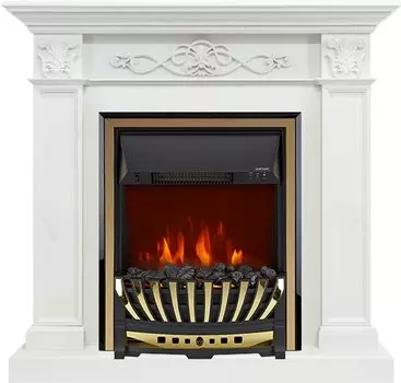 Каминокомплект Verona - Белый дуб с очагом Aspen Gold