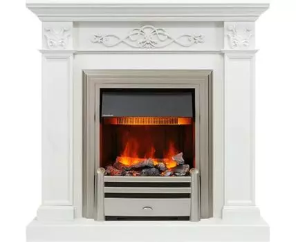 Каминокомплект Verona - Белый дуб с очагом Chesford