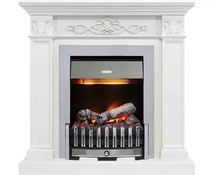 Каминокомплект Verona - Белый дуб с очагом Danville Chrome FB2