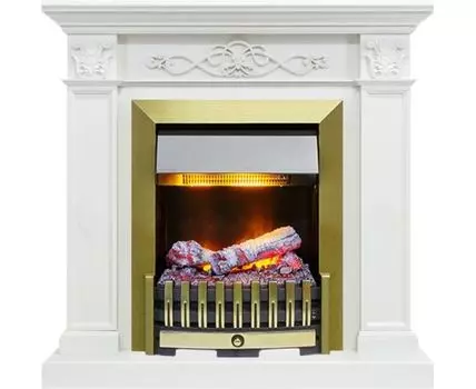 Каминокомплект Verona - Белый дуб с очагом Danville Antique Brass FB2