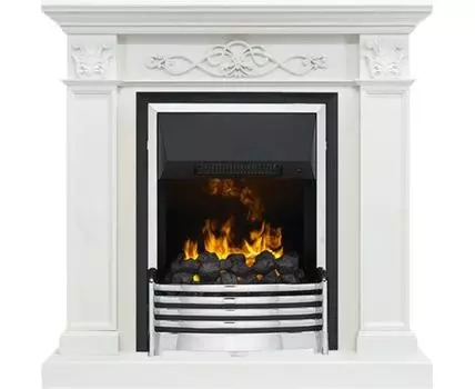 Каминокомплект Verona - Белый дуб с очагом Flagstaff