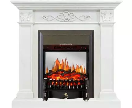 Каминокомплект Verona - Белый дуб с очагом Fobos FX M Black