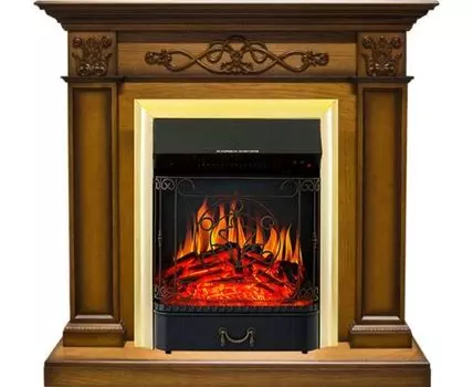 Каминокомплект Verona - Дуб антик с очагом Majestic FX Brass