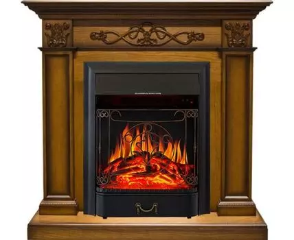 Каминокомплект Verona - Дуб антик с очагом Majestic FX Black