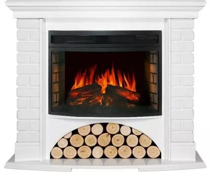 Каминокомплект Village - Белый с очагом Dioramic 25 LED FX