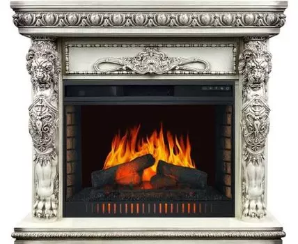 Каминокомплект Windsor - Слоновая кость с темной патиной с очагом Vision 30 EF LED FX