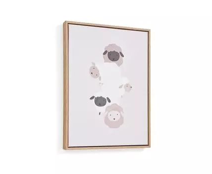 Картина Milu с бежево-белыми овцами, 40 х 30 см