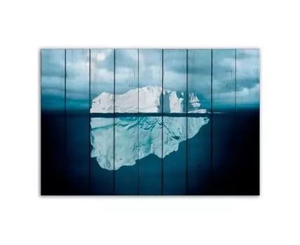 Картина на дереве Айсберг 40х60 см (Белый, 40)