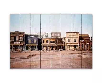 Картина на дереве Дикий Запад 80х120 см (Коричневый, 80)