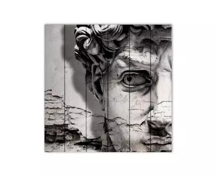 Картина на дереве Двойная экспозиция 2 90х90 см (Белый, 90)