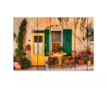 Картина на дереве Итальянский прованс 80х120 см (Бежевый, 80)