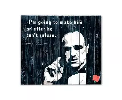 Картина на дереве Крестный отец 40х60 см (Красный, 40)