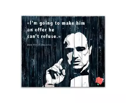 Картина на дереве Крестный отец 80х120 см (Красный, 80)