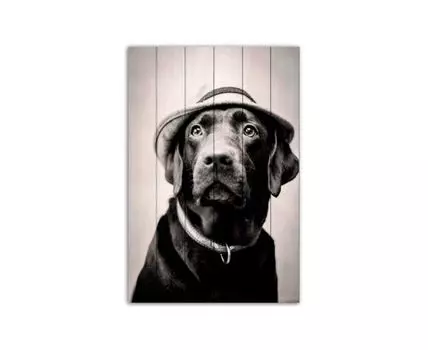 Картина на дереве Лабрадор 40х60 см (Коричневый, 40)