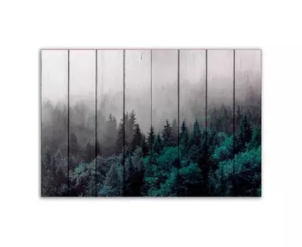 Картина на дереве Лес 60х90 см (Серый, 60)