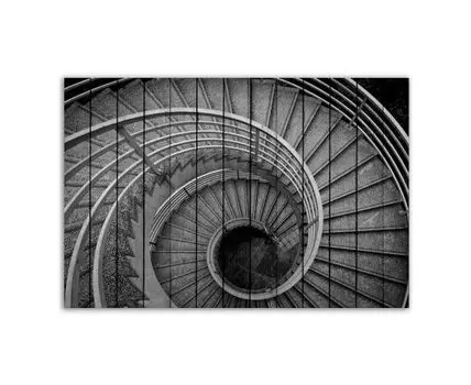 Картина на дереве Лестница 80х120 см (Серый, 80)