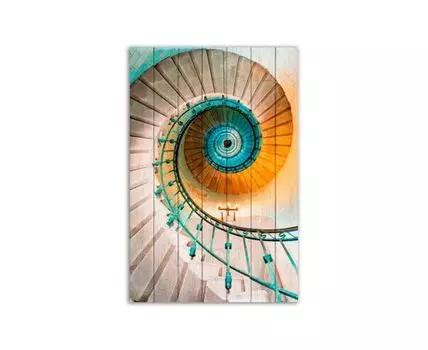 Картина на дереве Винтовая лестница 80х120 см (Бежевый, 80)