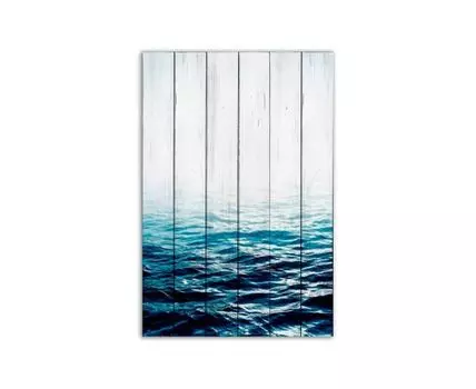 Картина на дереве Вода 80х120 см (Белый, 80)