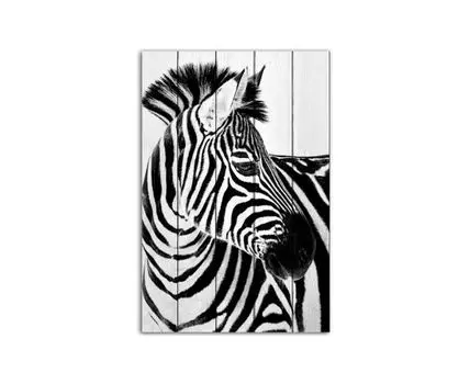 Картина на дереве Зебра 3 80х120 см (Белый, 80)