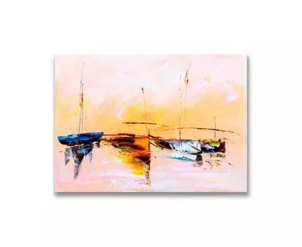 Картина на холсте Лодки на рассвете