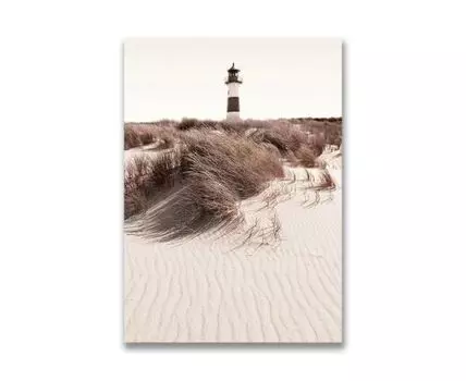Картина на холсте Маяк на песчаном пляже