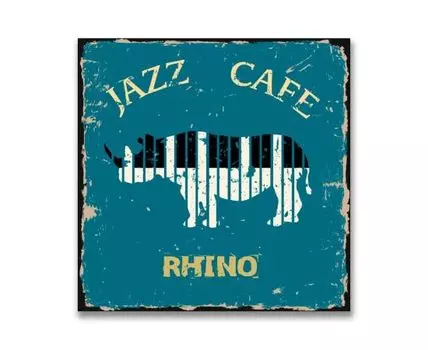 Картина на холсте Музыкальный носорог